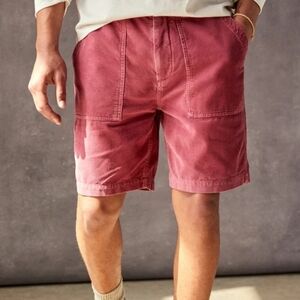 NWT OUTERKNOWN Seventyseven Cord Utility Shorts Good Beet Red Size 28 Men's